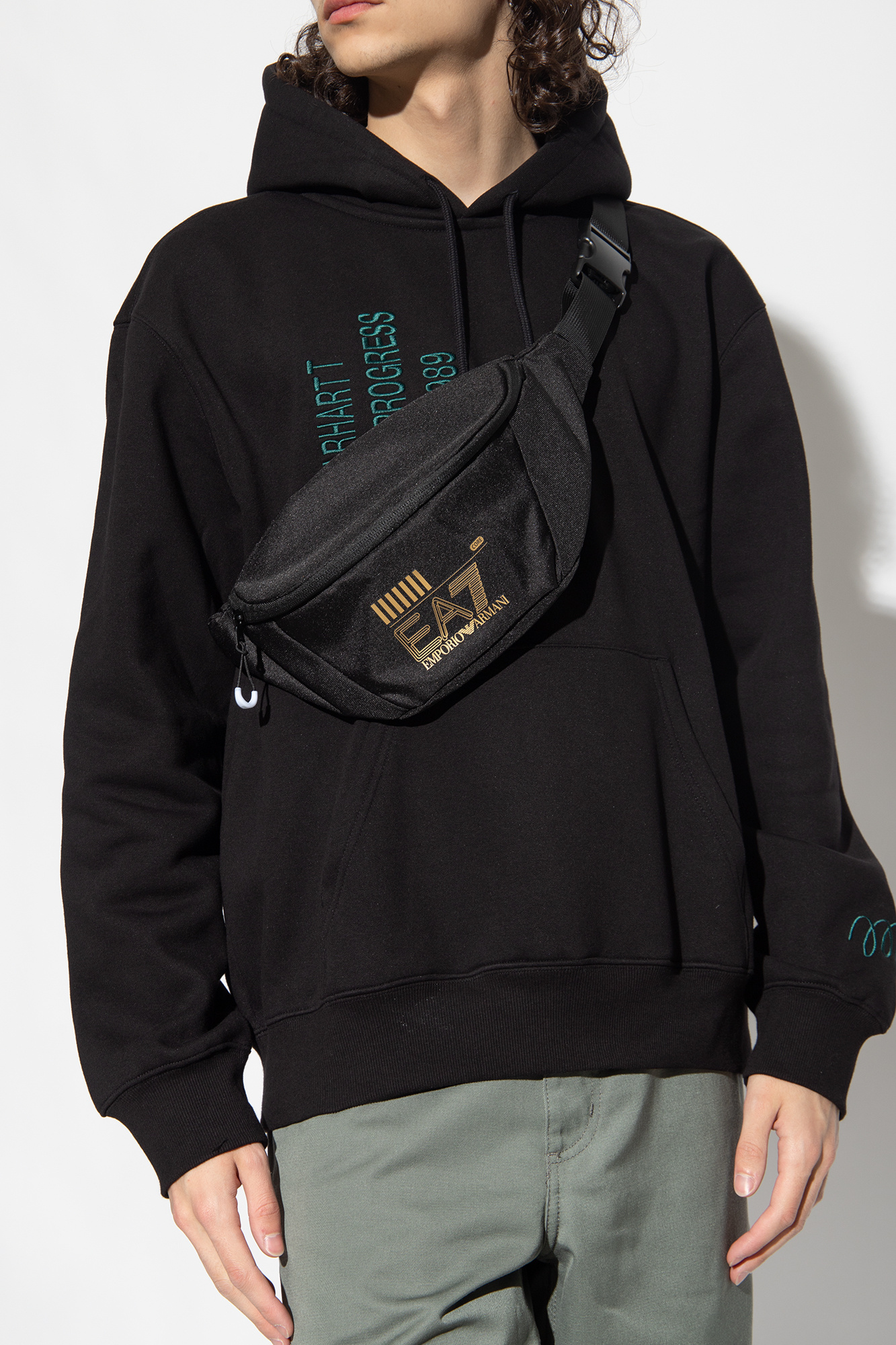 Black Sustainable collection belt bag EA7 Emporio Armani Vitkac Canada